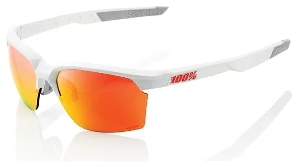 100% Sportcoupe 100% Gafas de sol Blanco Mate Cristal Hiper Multicapa Espejo Rojo