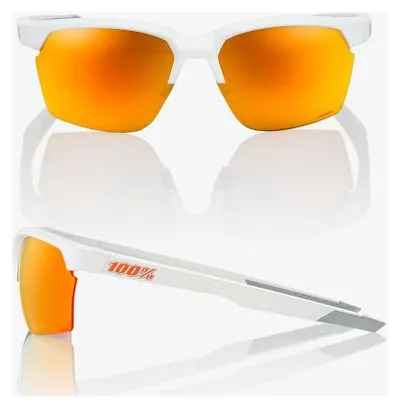 100% Sportcoupe 100% Gafas de sol Blanco Mate Cristal Hiper Multicapa Espejo Rojo