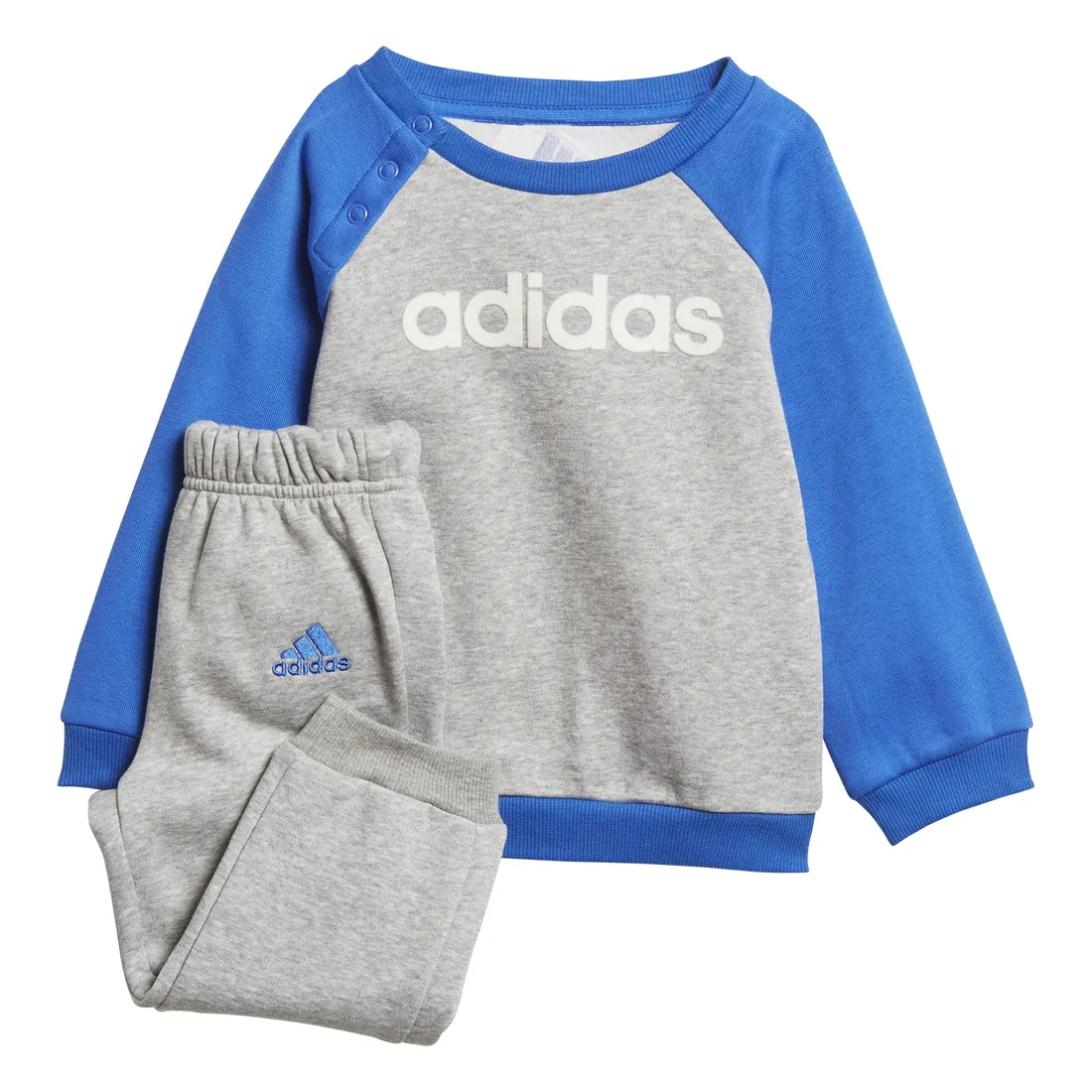 Adidas Linear Fleece Jogger Tracksuit Infants (Medium Grey Heather/Blue)