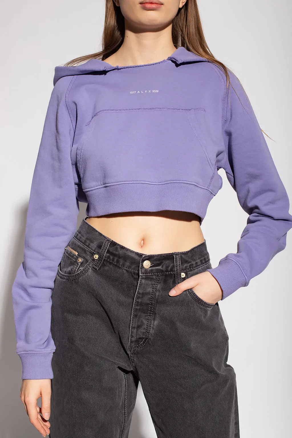 ALYX COLLECTION LOGO CROPPED SWEATSHIRT LILAC