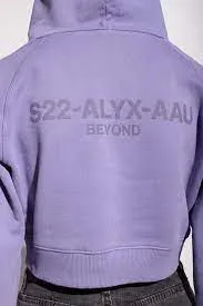 ALYX COLLECTION LOGO CROPPED SWEATSHIRT LILAC