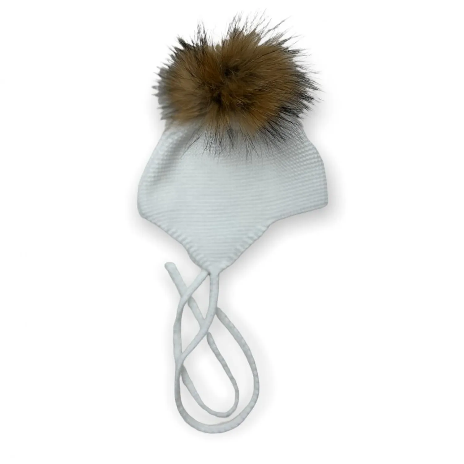 Aviator hat with fur pompom