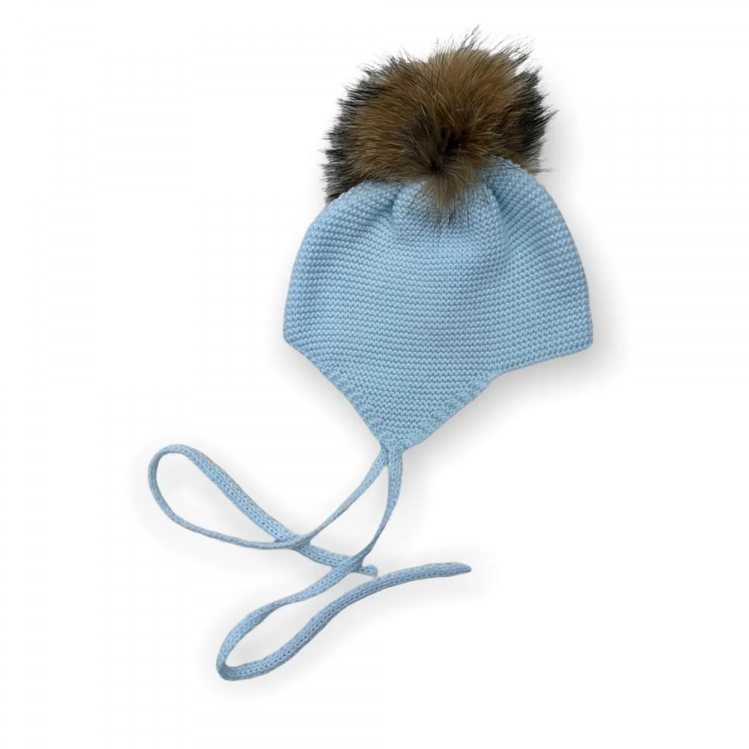 Aviator hat with fur pompom