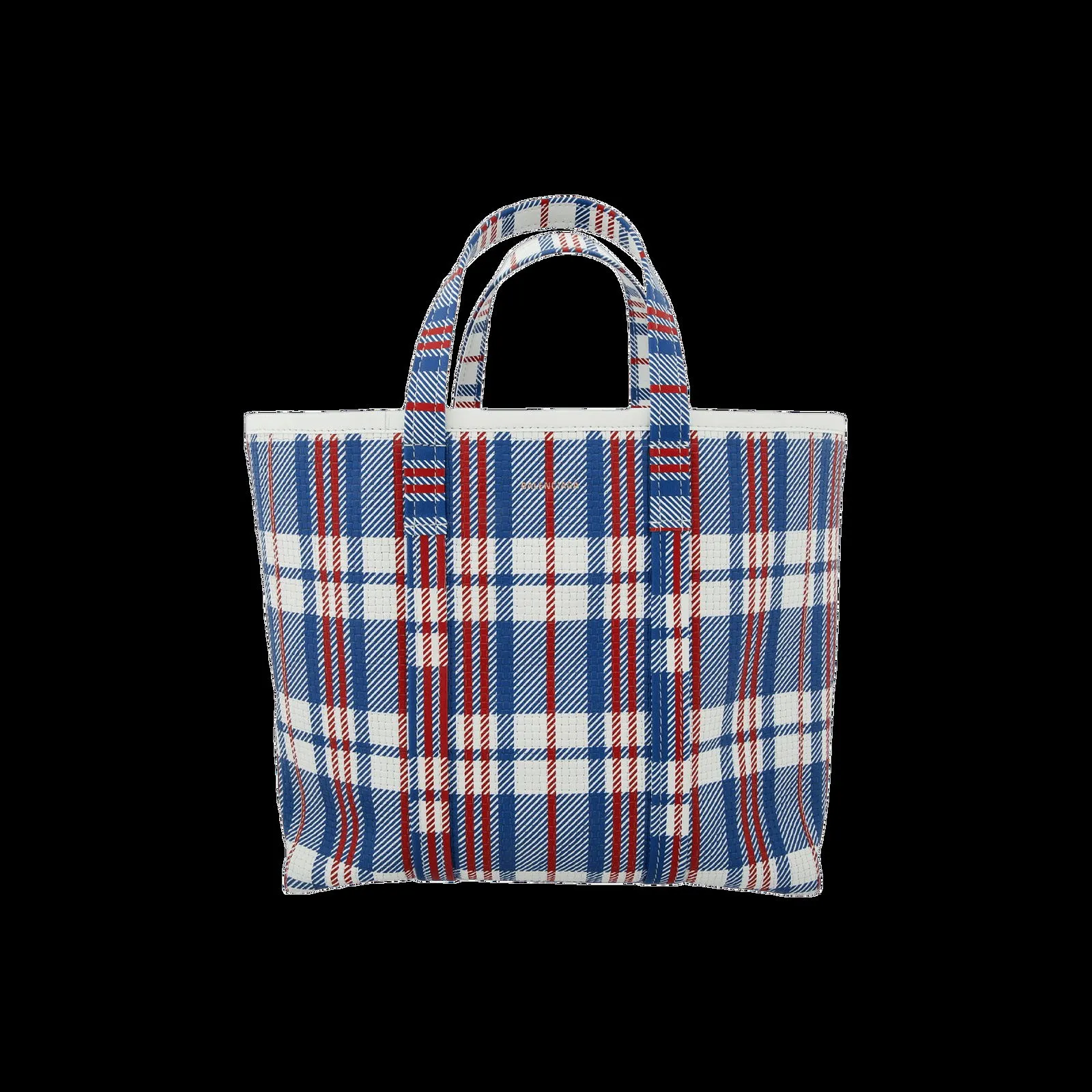 Balenciaga Barbes East-West Shop Check Printed Tote Bag