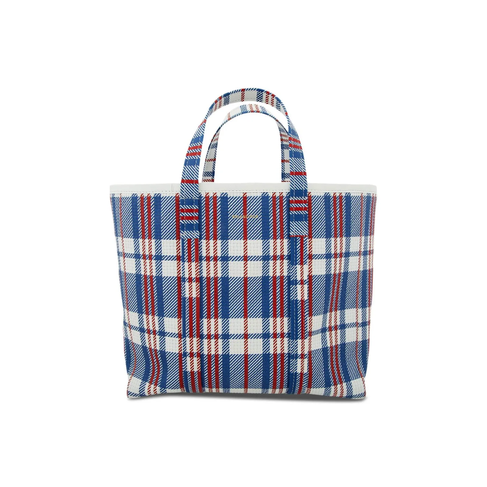 Balenciaga Barbes East-West Shop Check Printed Tote Bag