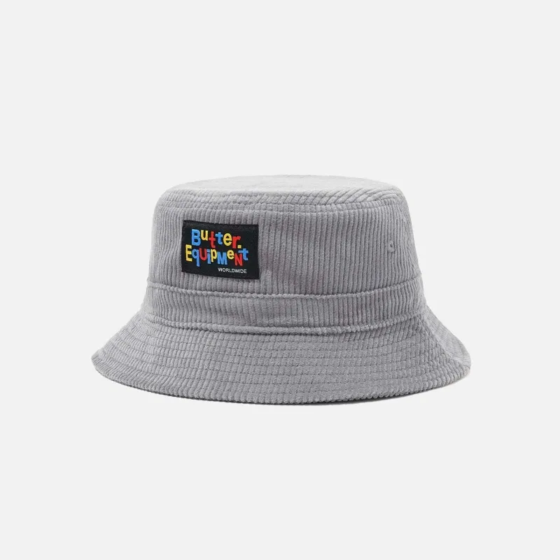 Butter Goods BGFW21HWCBH-Gry High Wale Corduroy Bucket Hat