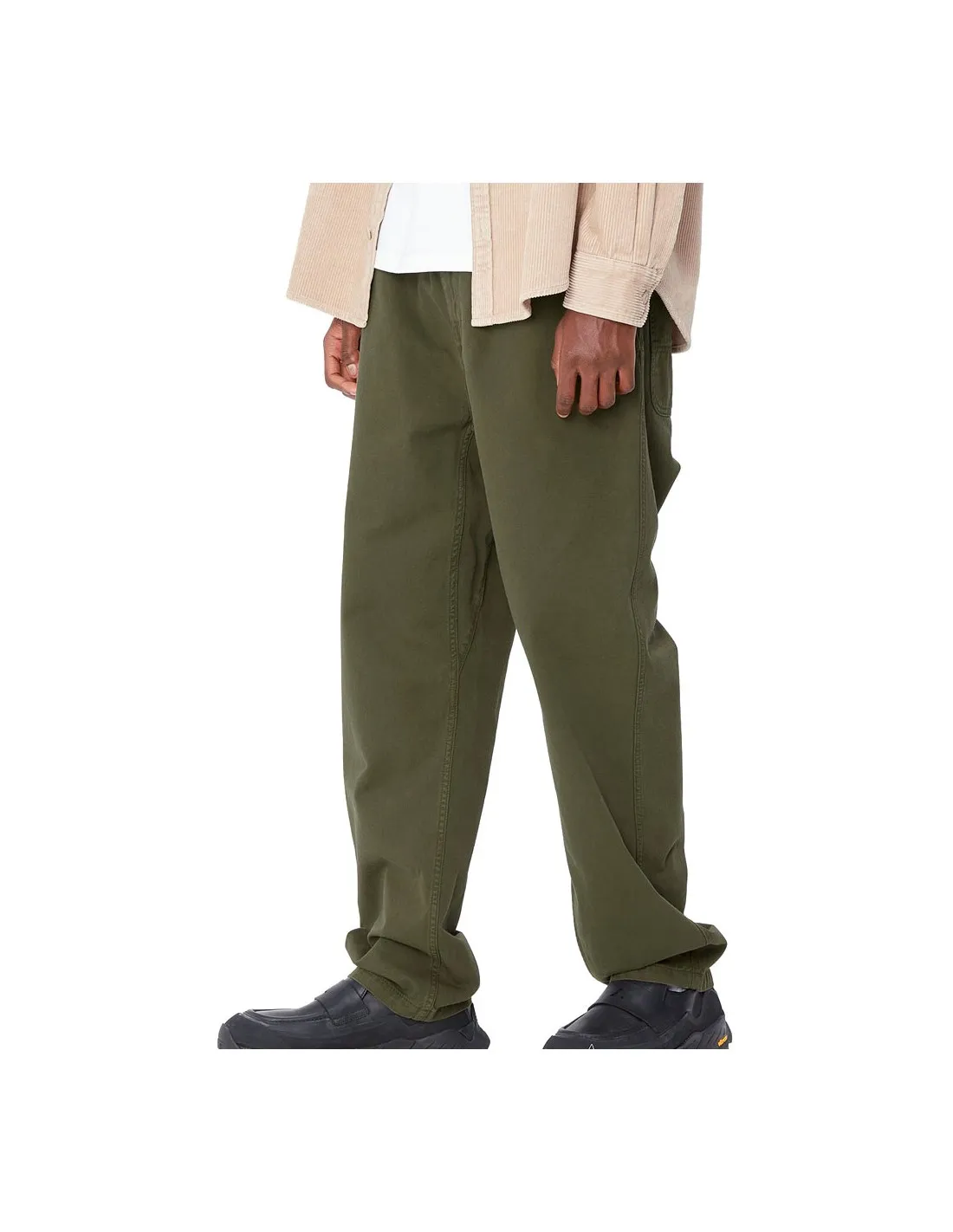 CARHARTT WIP FLINT PANT OFFICE GREEN GARMENT DYED