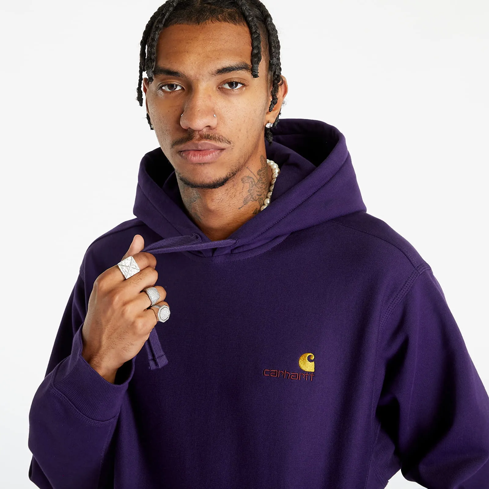 Carhartt WIP Hooded American Script Sweat Cassis