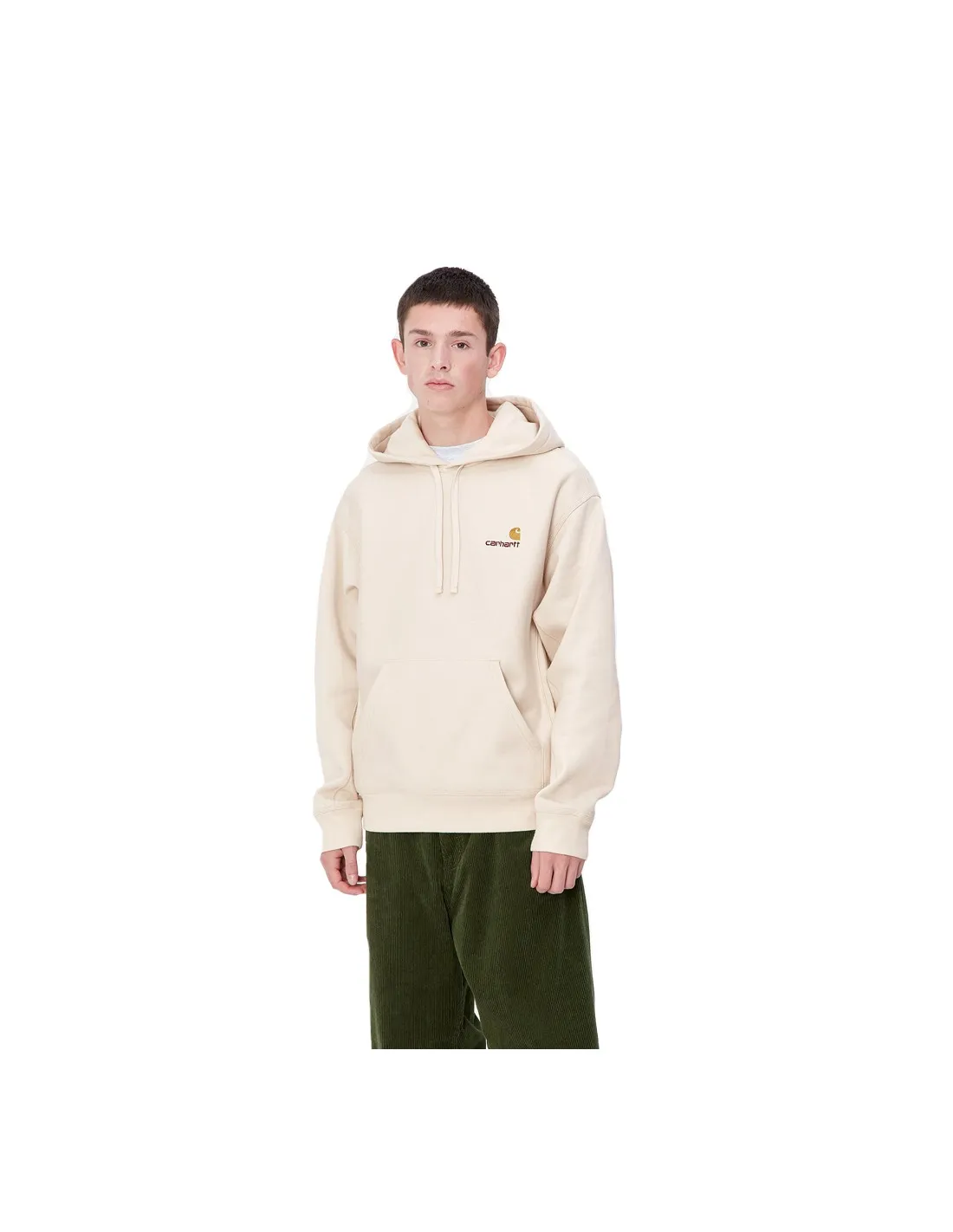 CARHARTT WIP HOODED AMERICAN SCRIPT SWEAT MOONBEAM