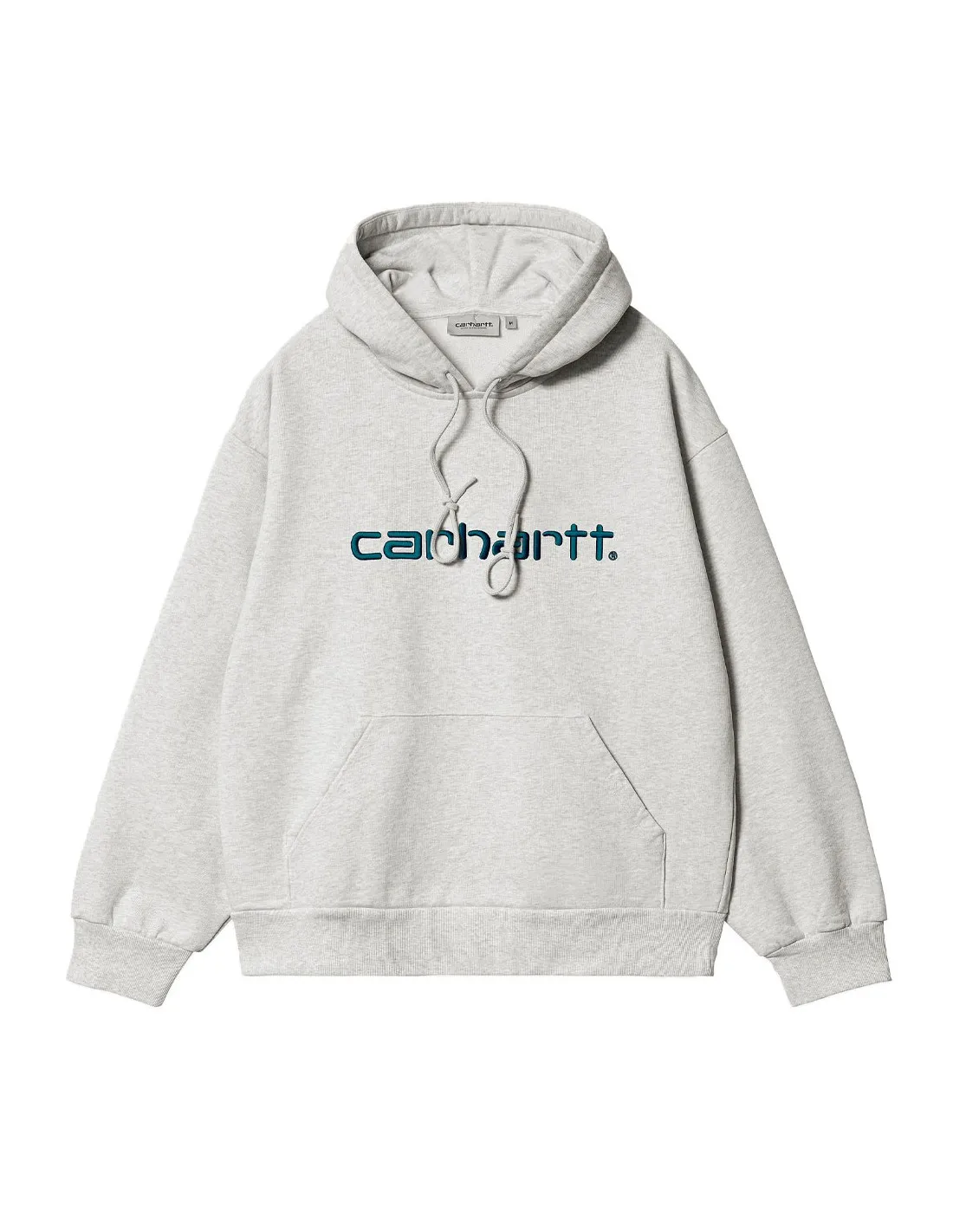 CARHARTT WIP HOODED CARHARTT SWEAT ASH HEATHER/DUCK BLUE