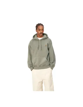 CARHARTT WIP HOODED VISTA SWEAT SMOKE GREEN GARMENT DYED