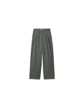 CARHARTT WIP W' CARA PANT SMOKE GREEN GARMENT DYED