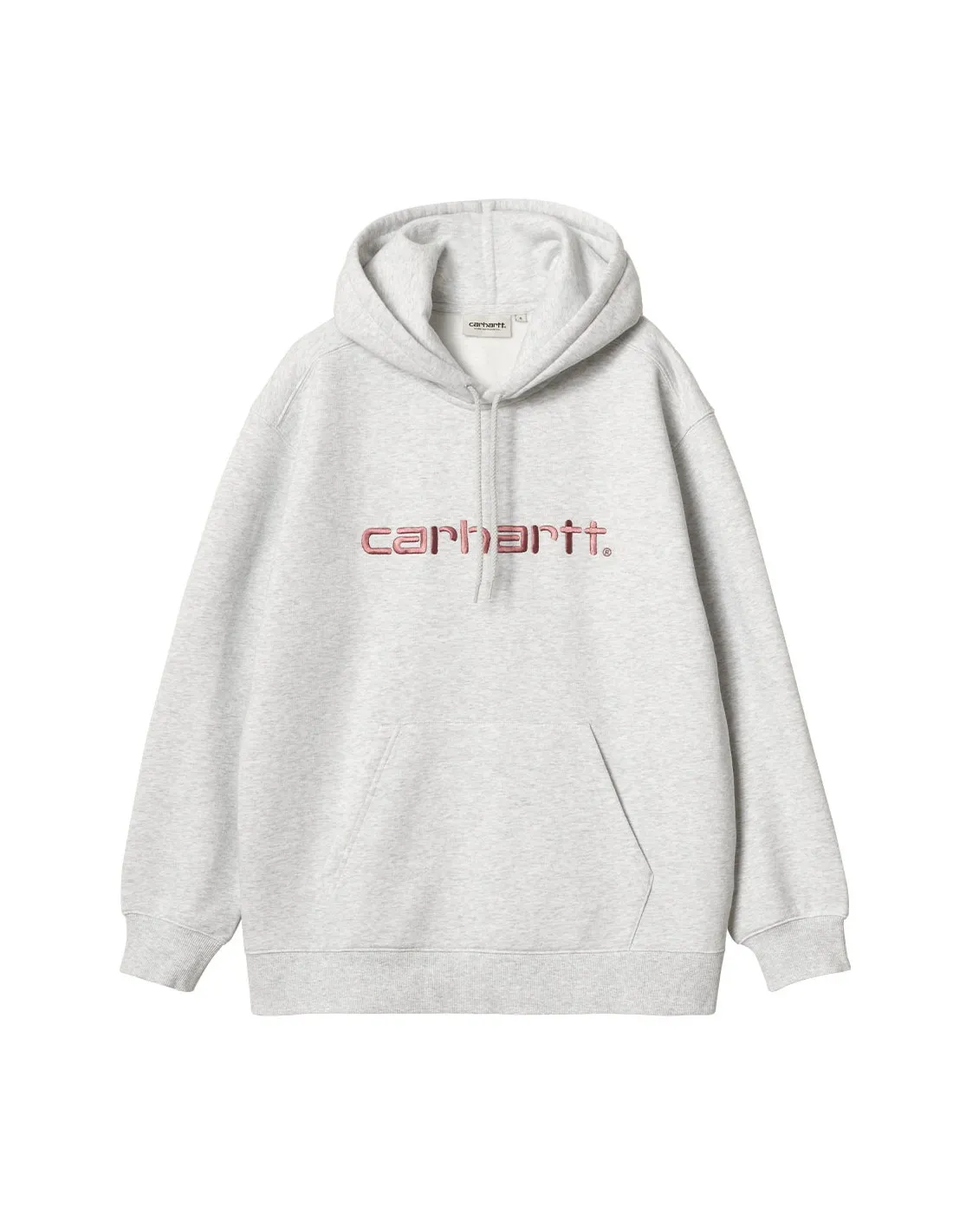 CARHARTT WIP W' HOODED CARHARTT SWEATHIRT ASH HEATHER/DUSTY ROSE