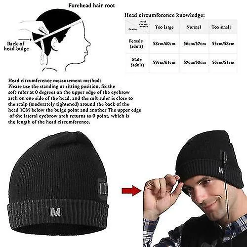 Electric Heated Beanie Hat USB Rechargeable Outdoor Cycling Windproof Warm For Women Men