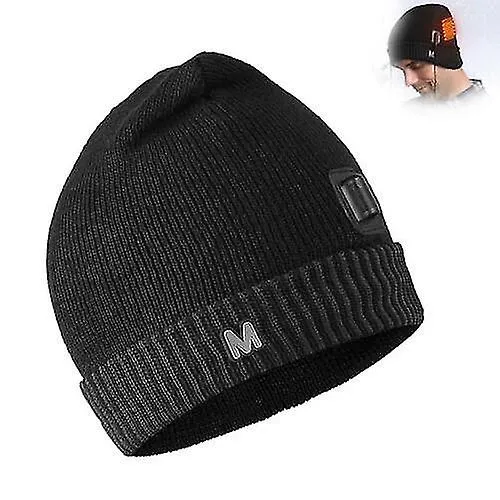 Electric Heated Beanie Hat USB Rechargeable Outdoor Cycling Windproof Warm For Women Men