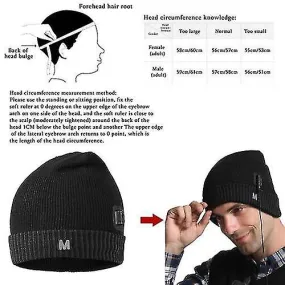 Electric Heated Beanie Hat USB Rechargeable Outdoor Cycling Windproof Warm For Women Men