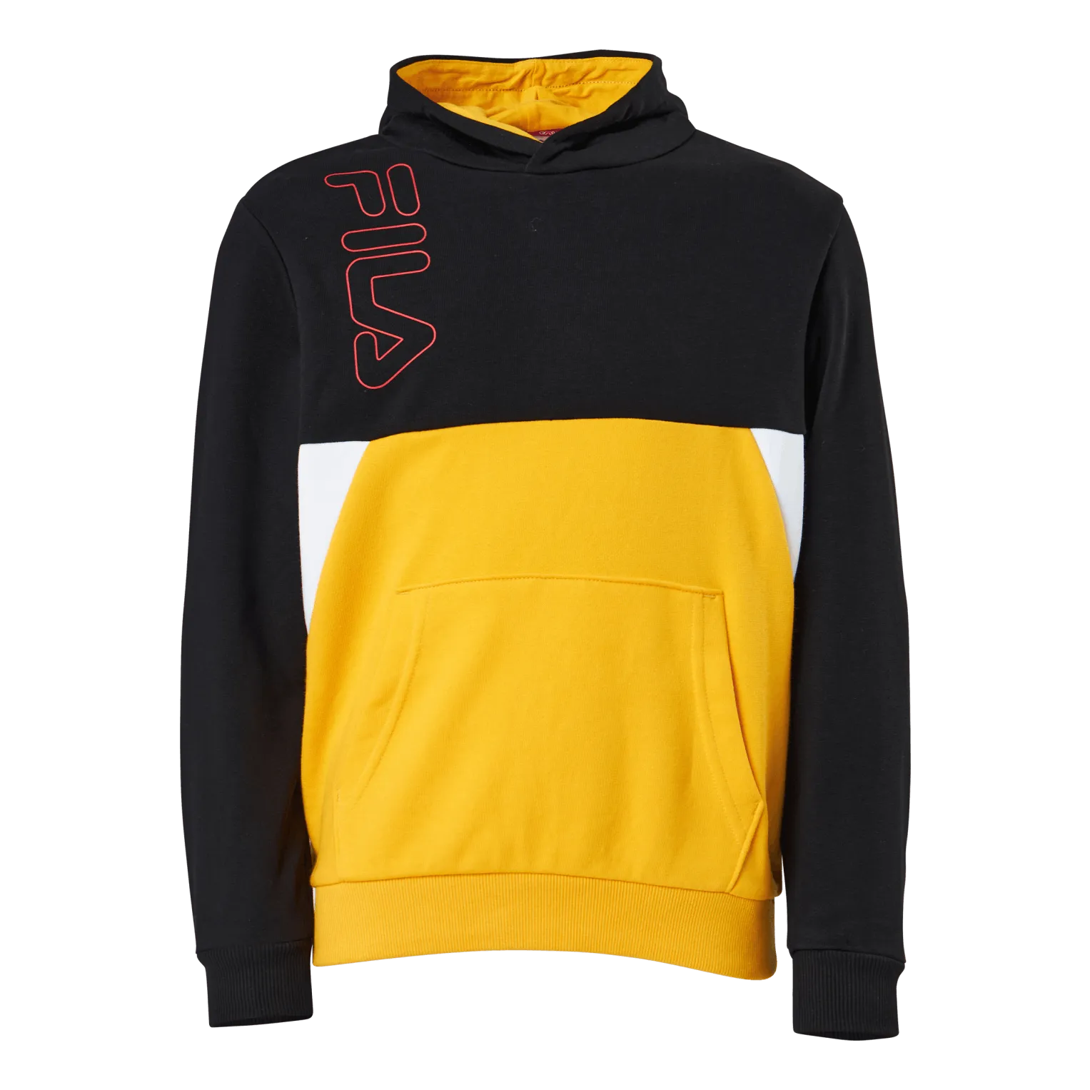 Fila Teens Boys Lupo Blocked Hoody Black-saffron-bright White