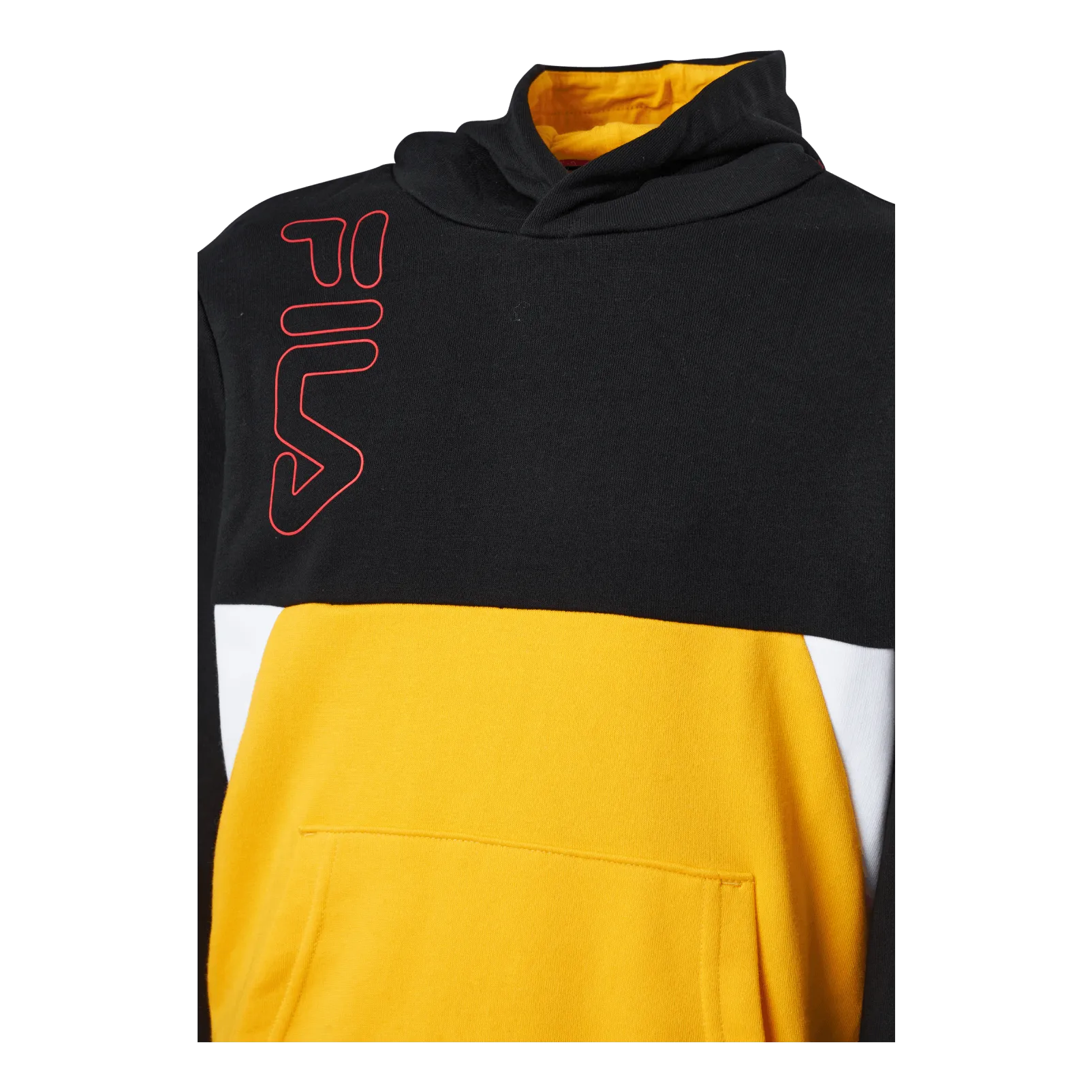 Fila Teens Boys Lupo Blocked Hoody Black-saffron-bright White