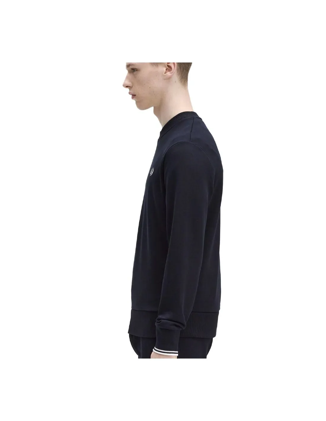 FRED PERRY CREW NECK SWEATSHIRT NAVY