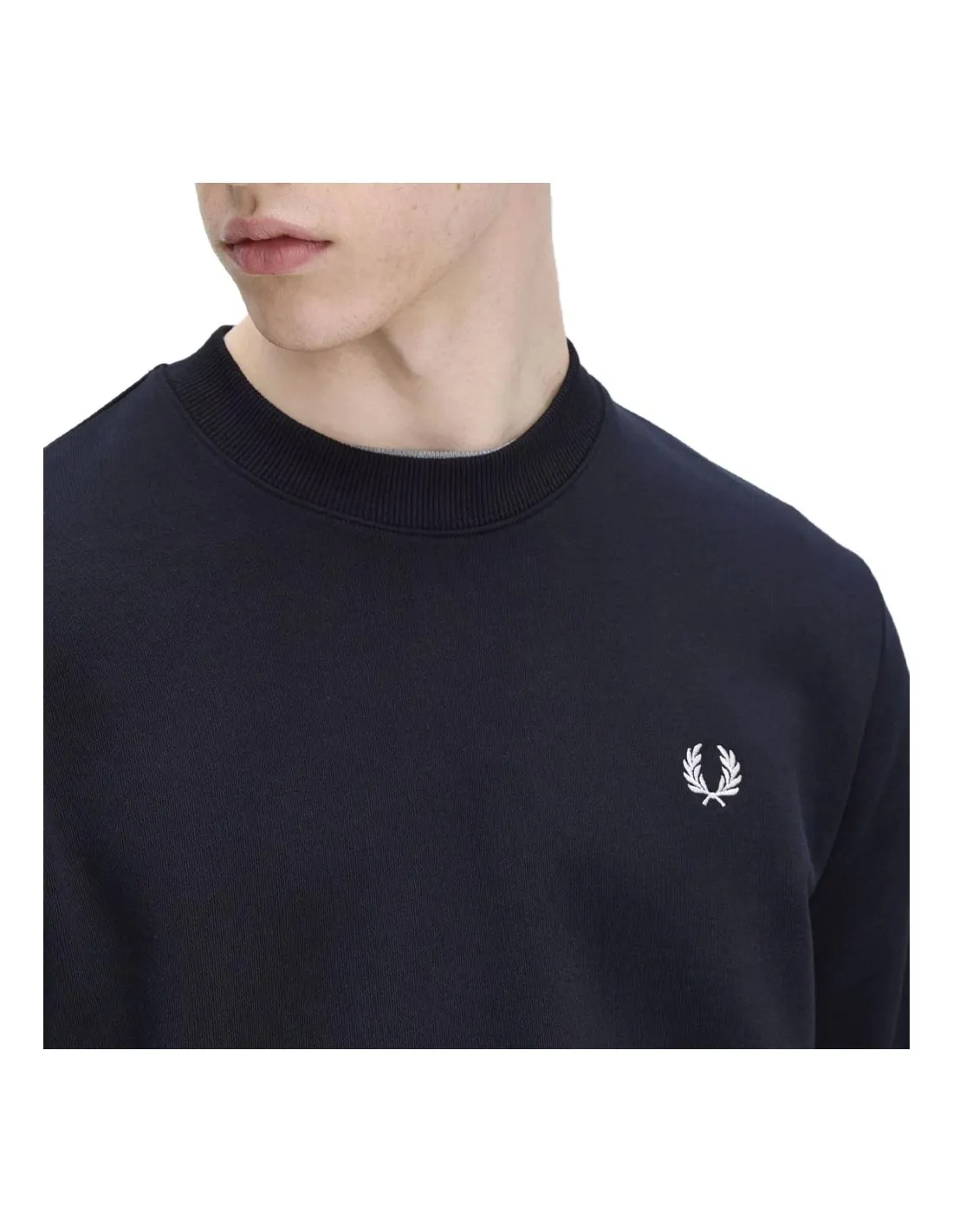 FRED PERRY CREW NECK SWEATSHIRT NAVY