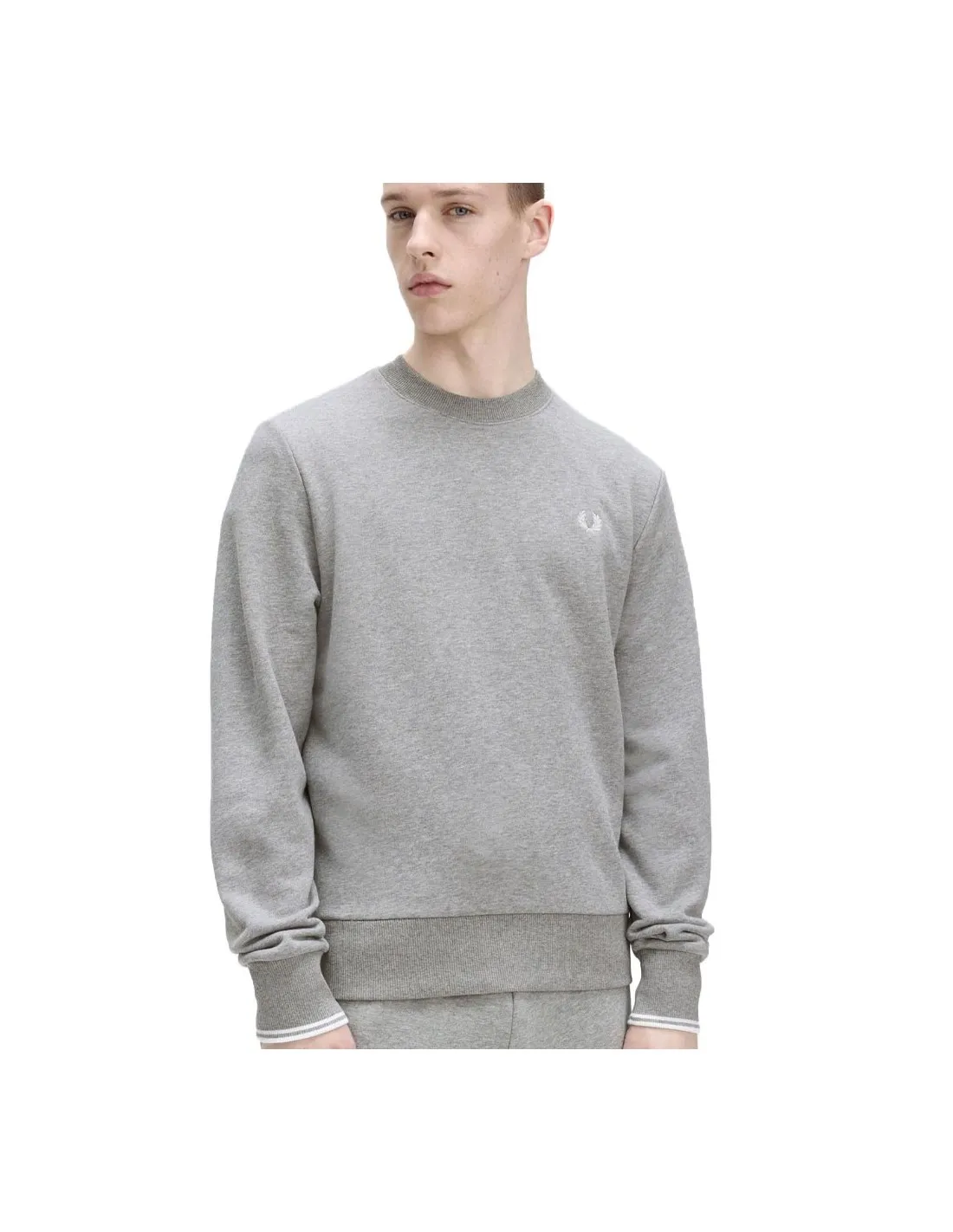 FRED PERRY CREW NECK SWEATSHIRT STEEEL MARL