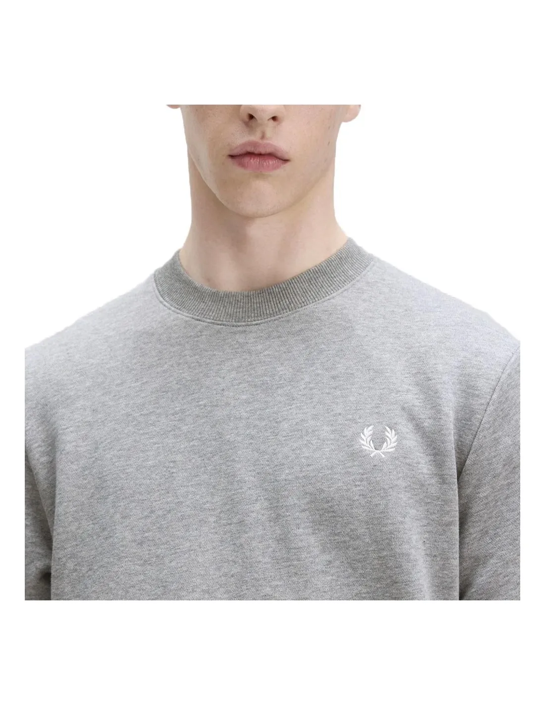 FRED PERRY CREW NECK SWEATSHIRT STEEEL MARL