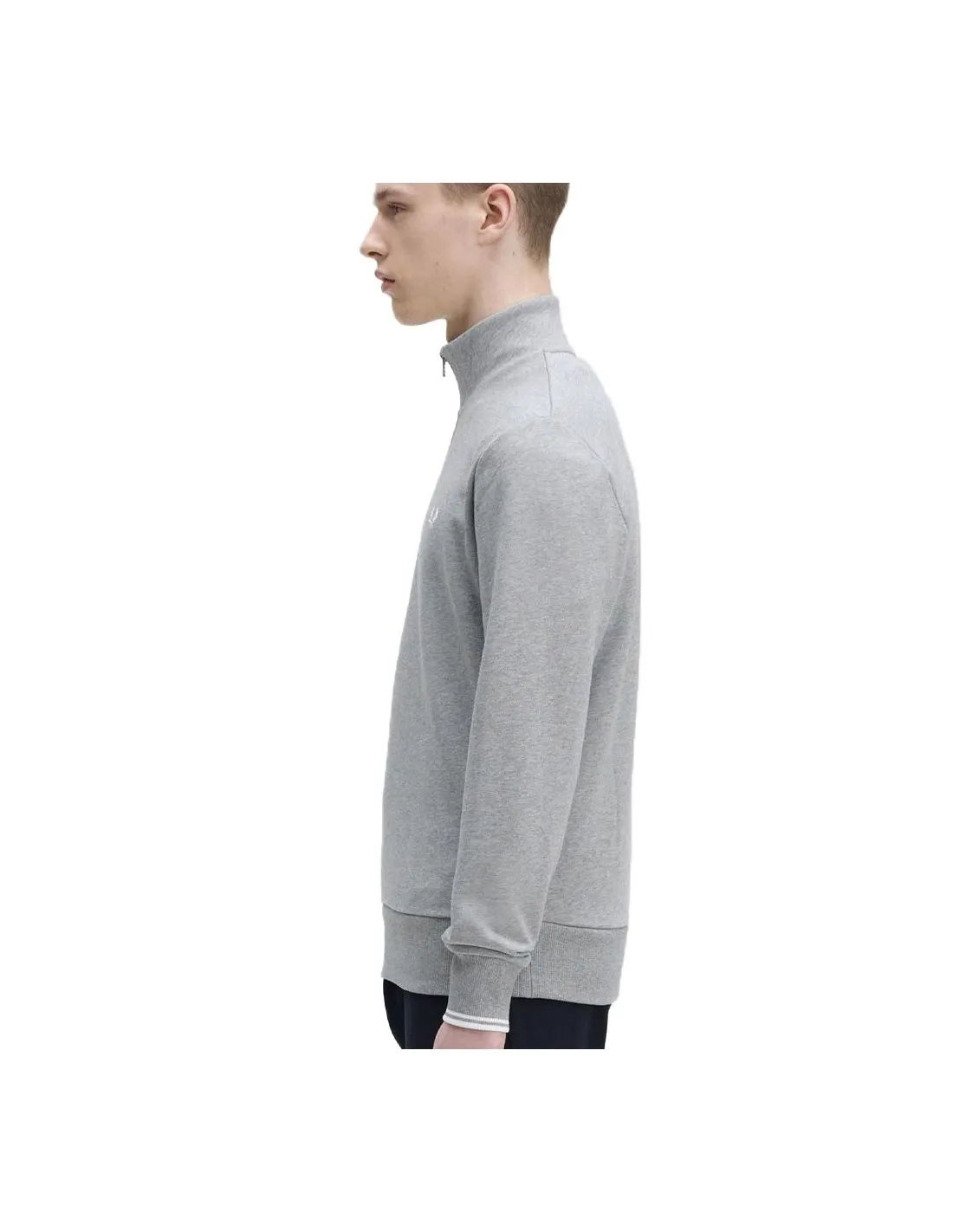 FRED PERRY HALF ZIP SWEATSHIRT STEEL MARL