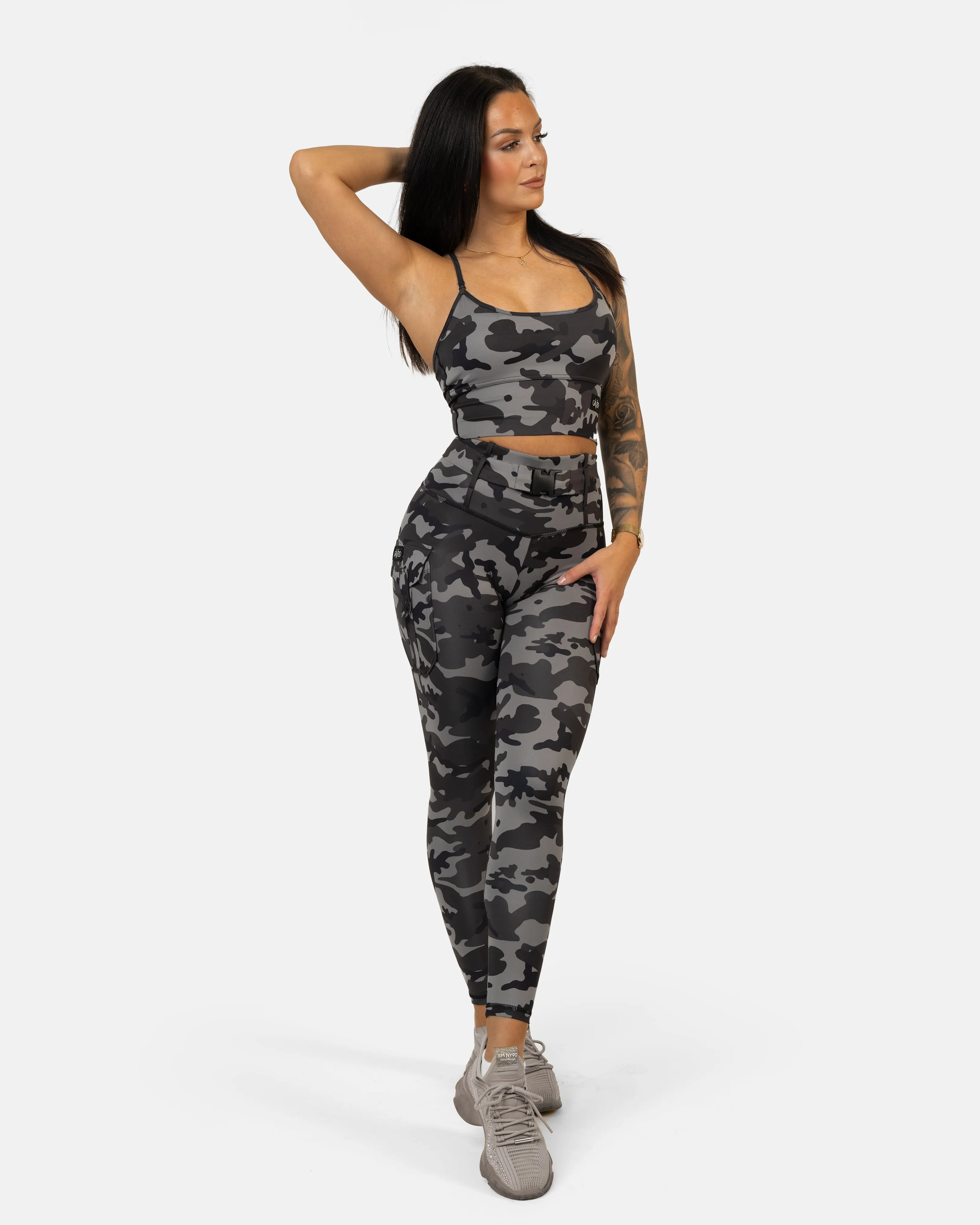 Gavelo Cargo Camo Stealth Leggings Dark Grey