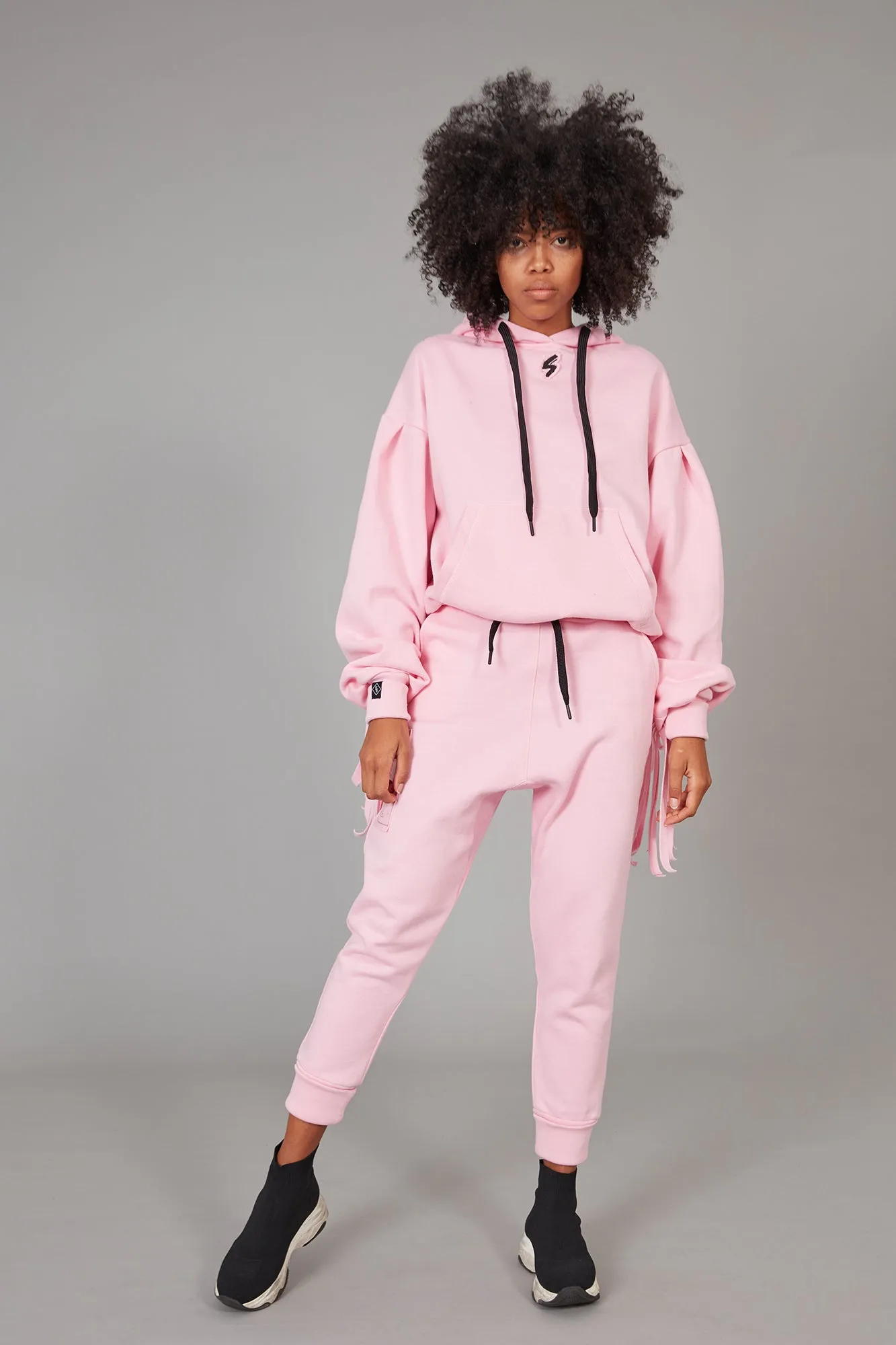 Jogger puño ancho & parches ROSA