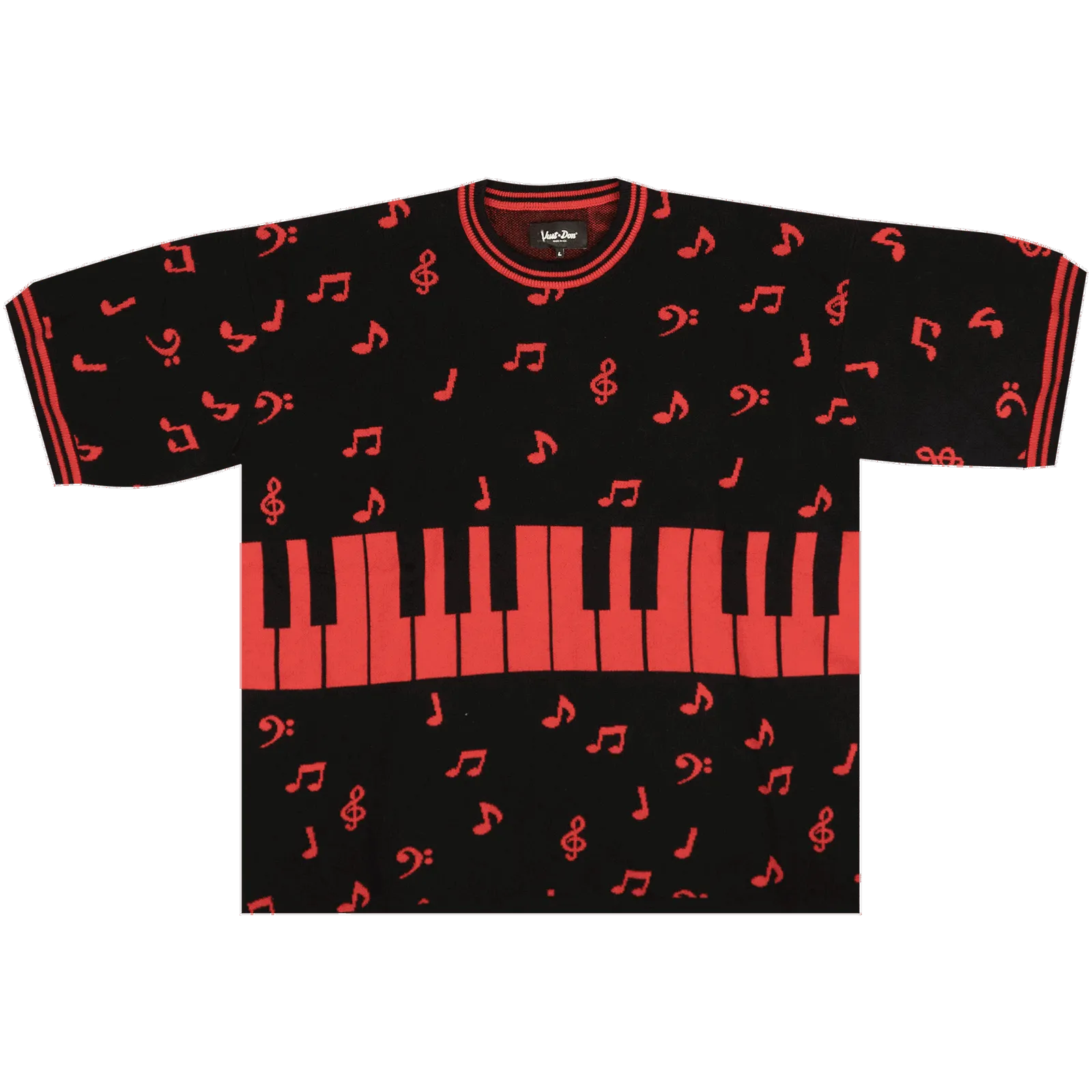 Just Don Piano Key Short-Sleeve Sweater