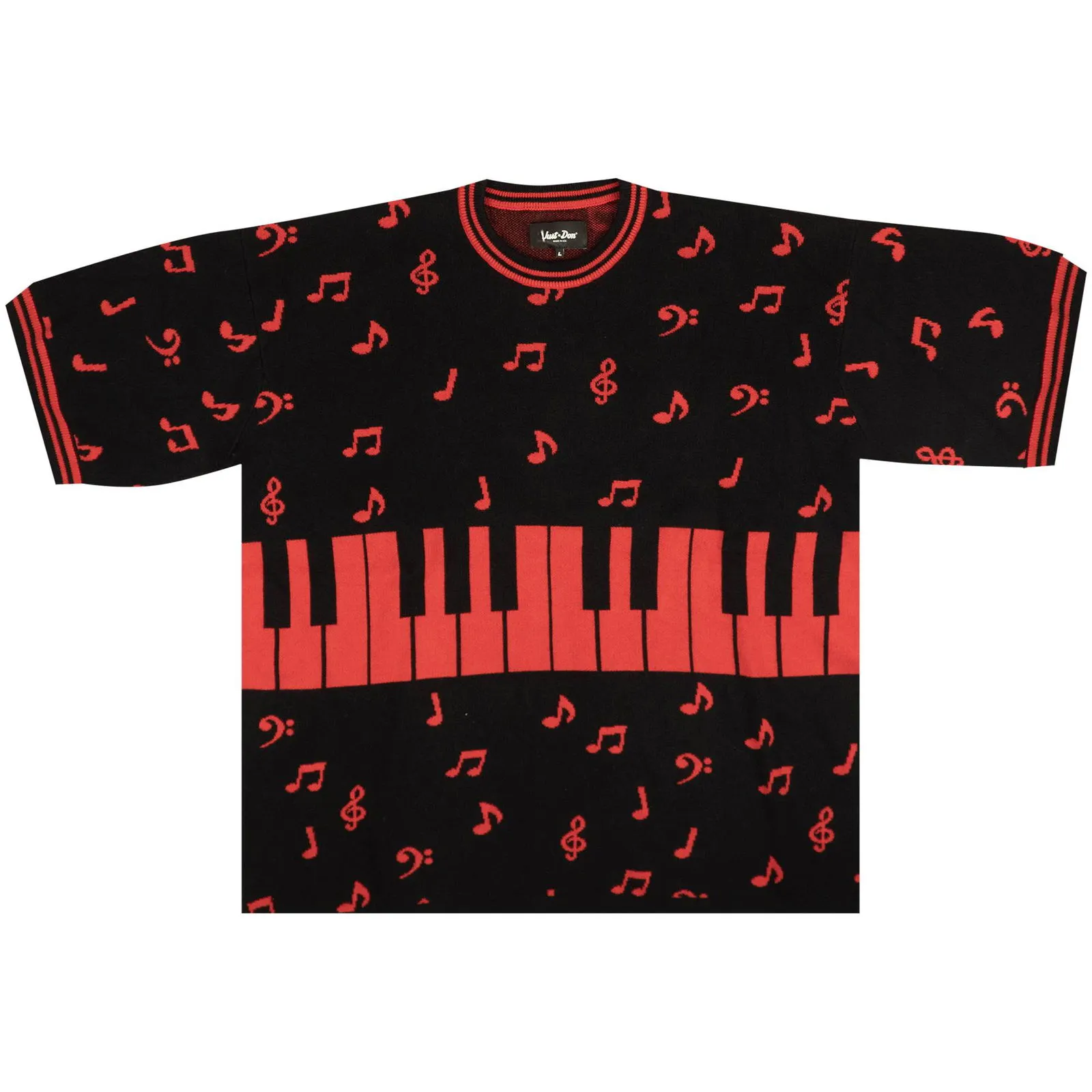 Just Don Piano Key Short-Sleeve Sweater