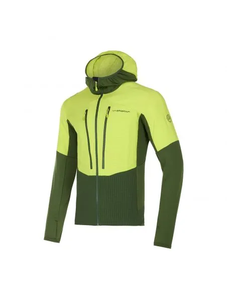 LA SPORTIVA Suéter Session Tech Hoody Hombre Forest/Lime Punch