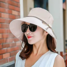 Ladies Sun Hat Foldable Wide Brim With Neck Protection Summer