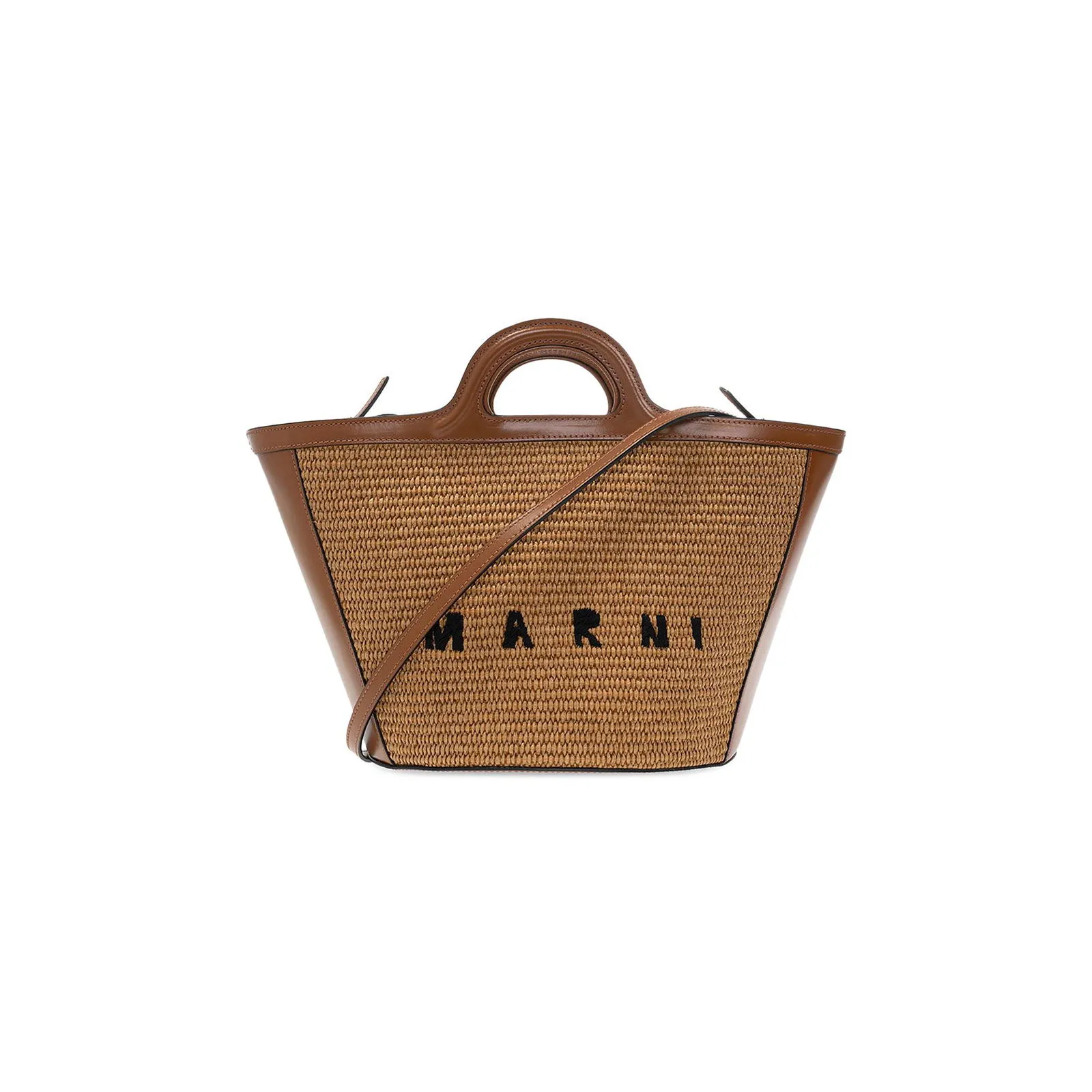 Marni Medium Logo Woven Tote Bag