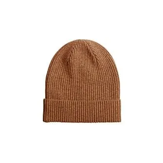 Melange Hazelnut Wool Beanie Hat - BENNETH