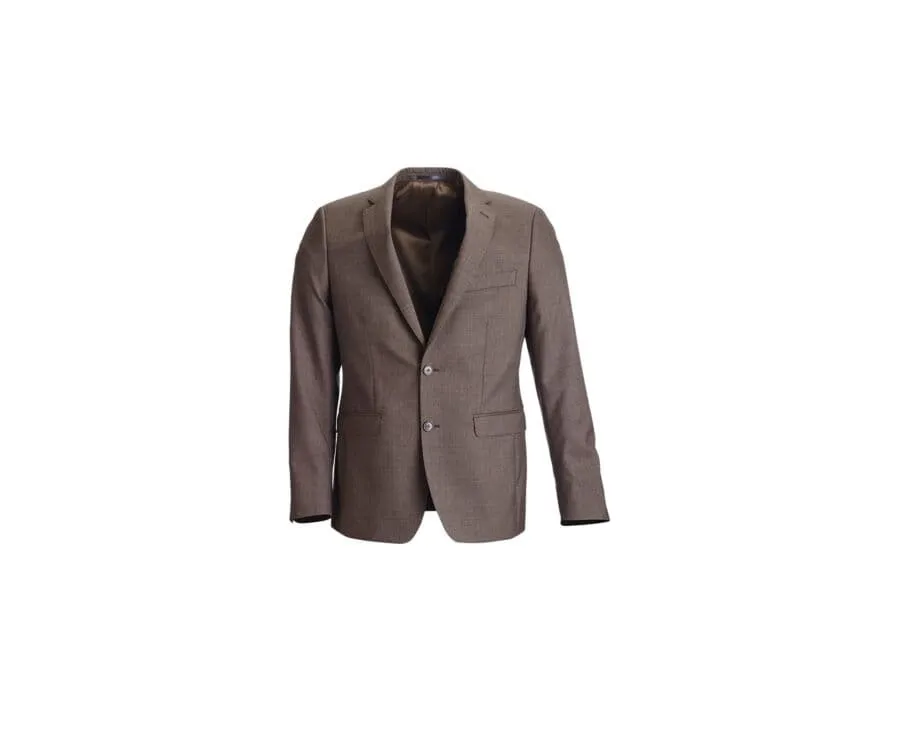 Men's Brown Melange Suit Jacket - LAZARE