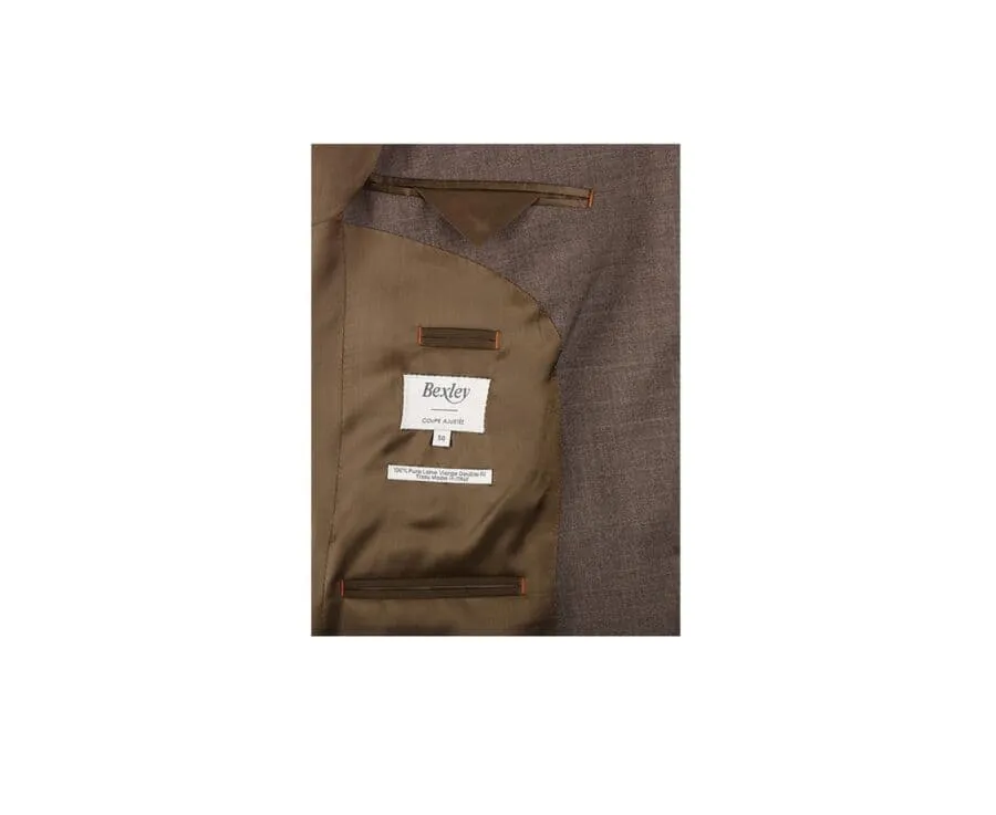 Men's Brown Melange Suit Jacket - LAZARE