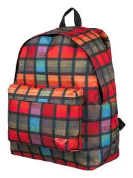 Mochila Roxy Basic Girl ref. WTWBA181 Cuadros rojos y naranjas