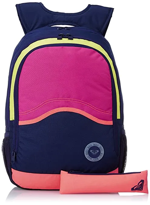 Mochila Roxy doble ERJBP03066 Backpack Charger Backpack bolsillo para ordenador morada y fucsia