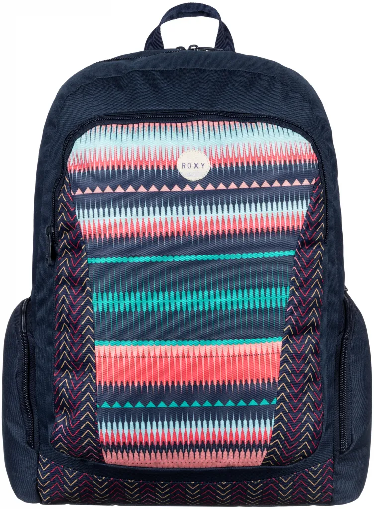 Mochila Roxy doble ERJBP03112 Backpack ALRIGHT JAGGED STRIPE bolsillo para ordenador étnico azules