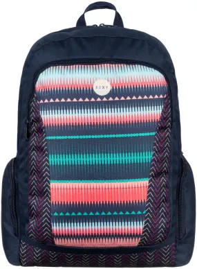 Mochila Roxy doble ERJBP03112 Backpack ALRIGHT JAGGED STRIPE bolsillo para ordenador étnico azules