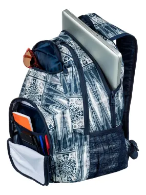 Mochila Roxy doble ERJBP03594 Backpack SHADOW SWELL bolsillo para ordenador estampado étnico azul