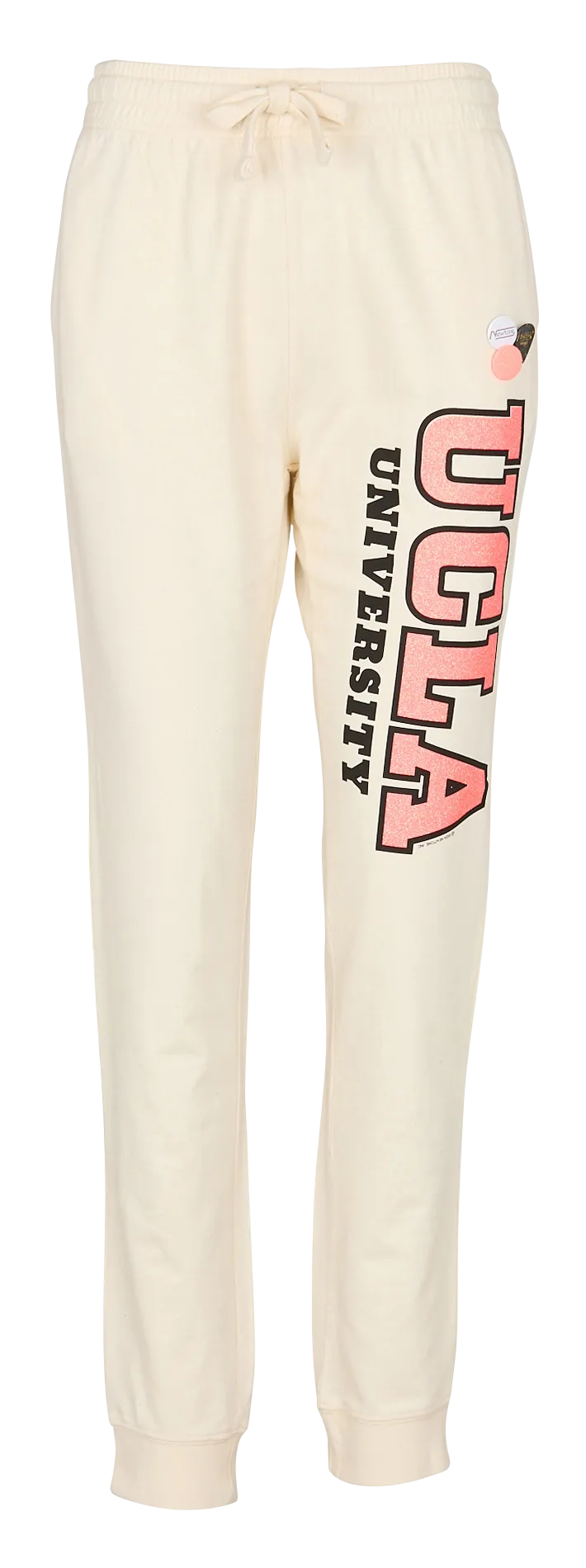 NEWTONE JOGGER UNIVERSITY - Pantalón recto estampado de algodón en beige