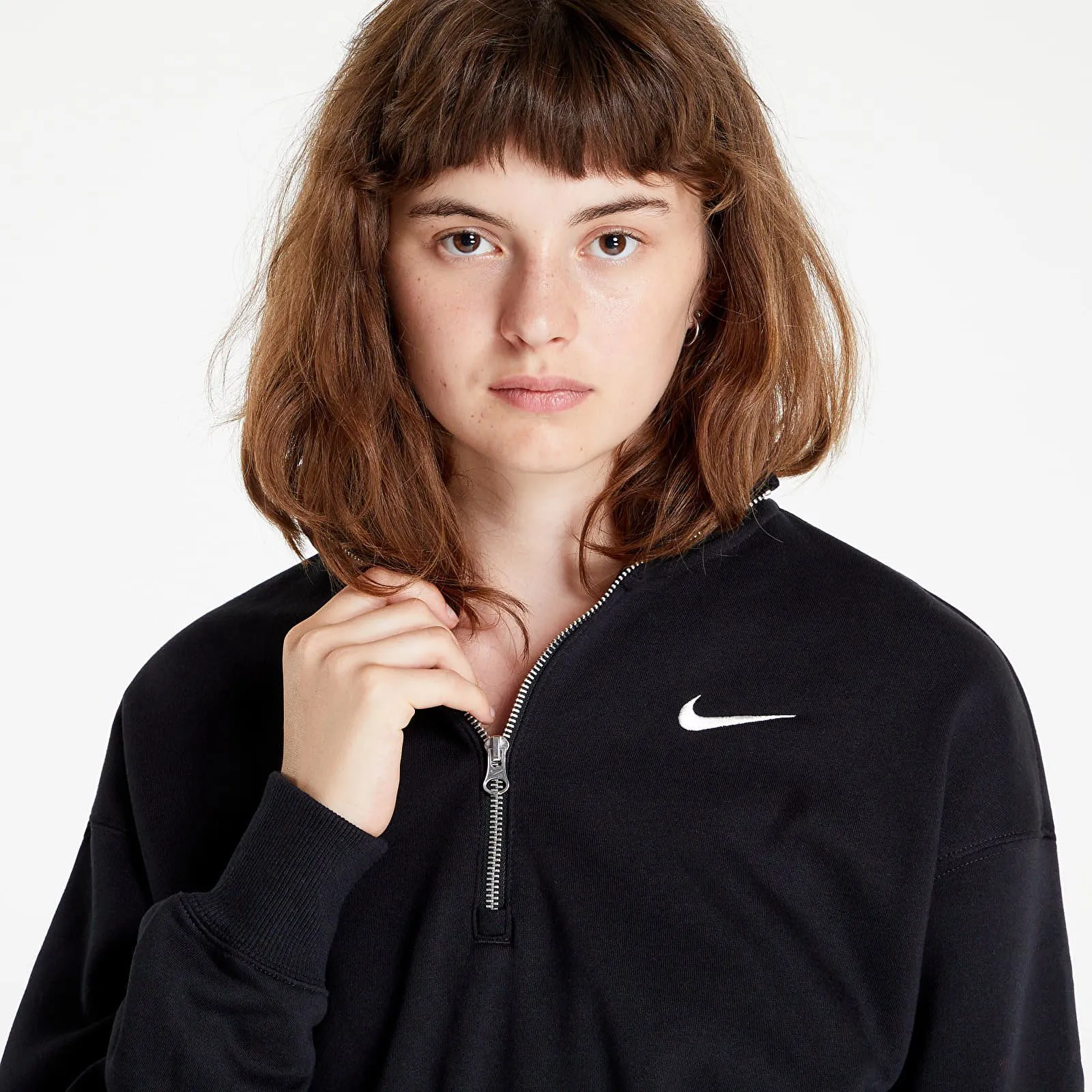 Nike Phoenix Fleece  1/2-Zip Oversized Crop Sweatshirt