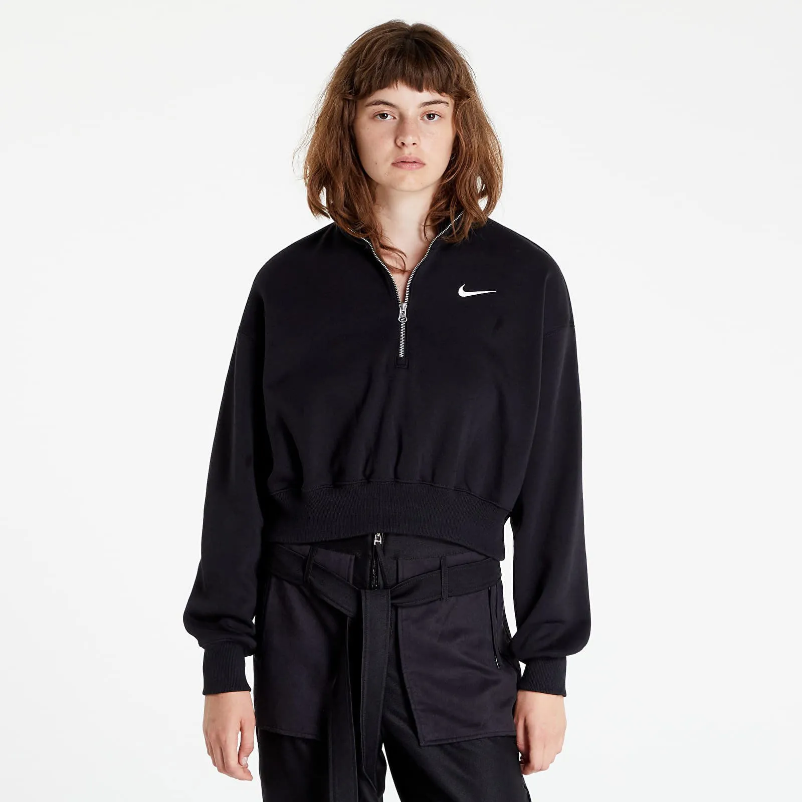 Nike Phoenix Fleece  1/2-Zip Oversized Crop Sweatshirt