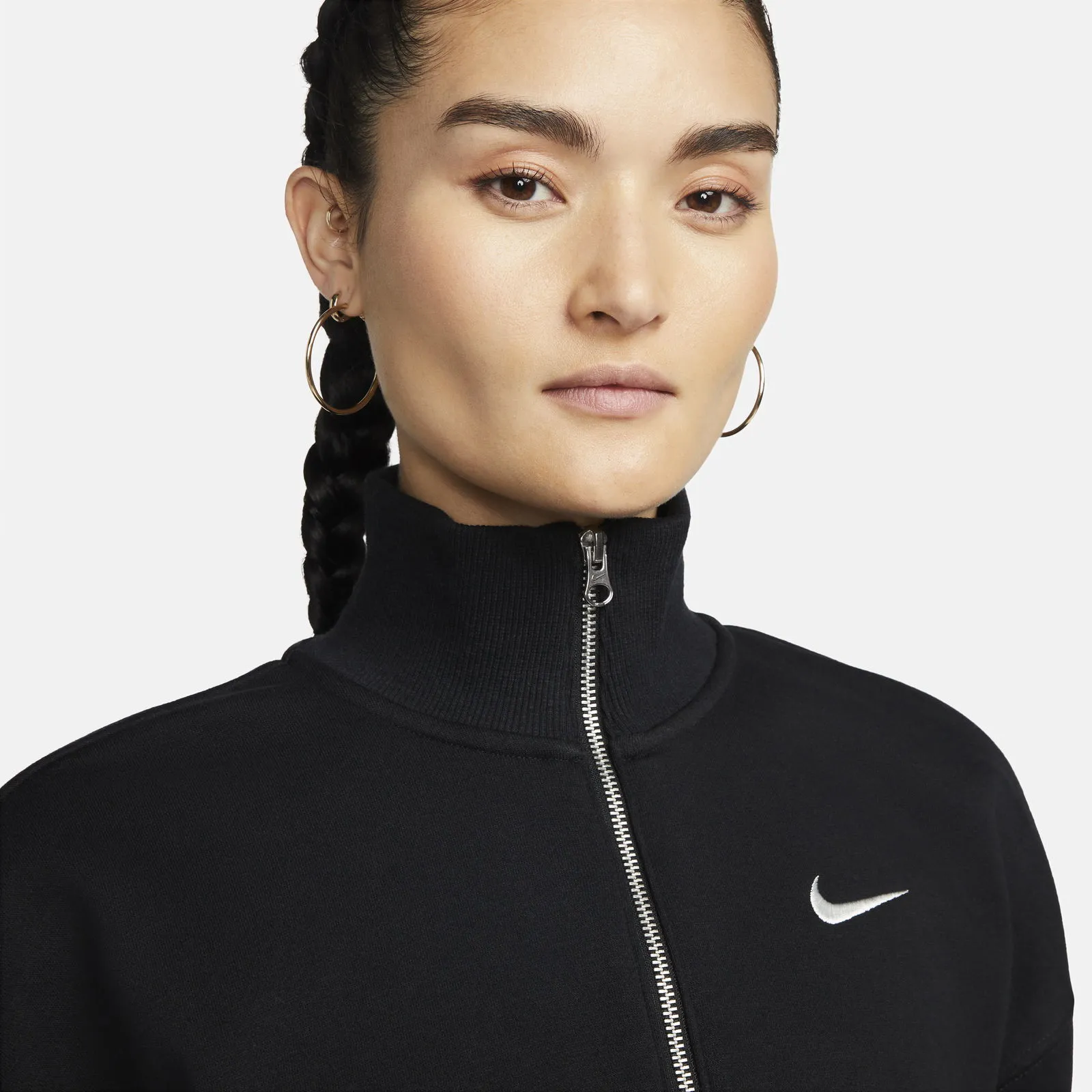 Nike Phoenix Fleece  1/2-Zip Oversized Crop Sweatshirt