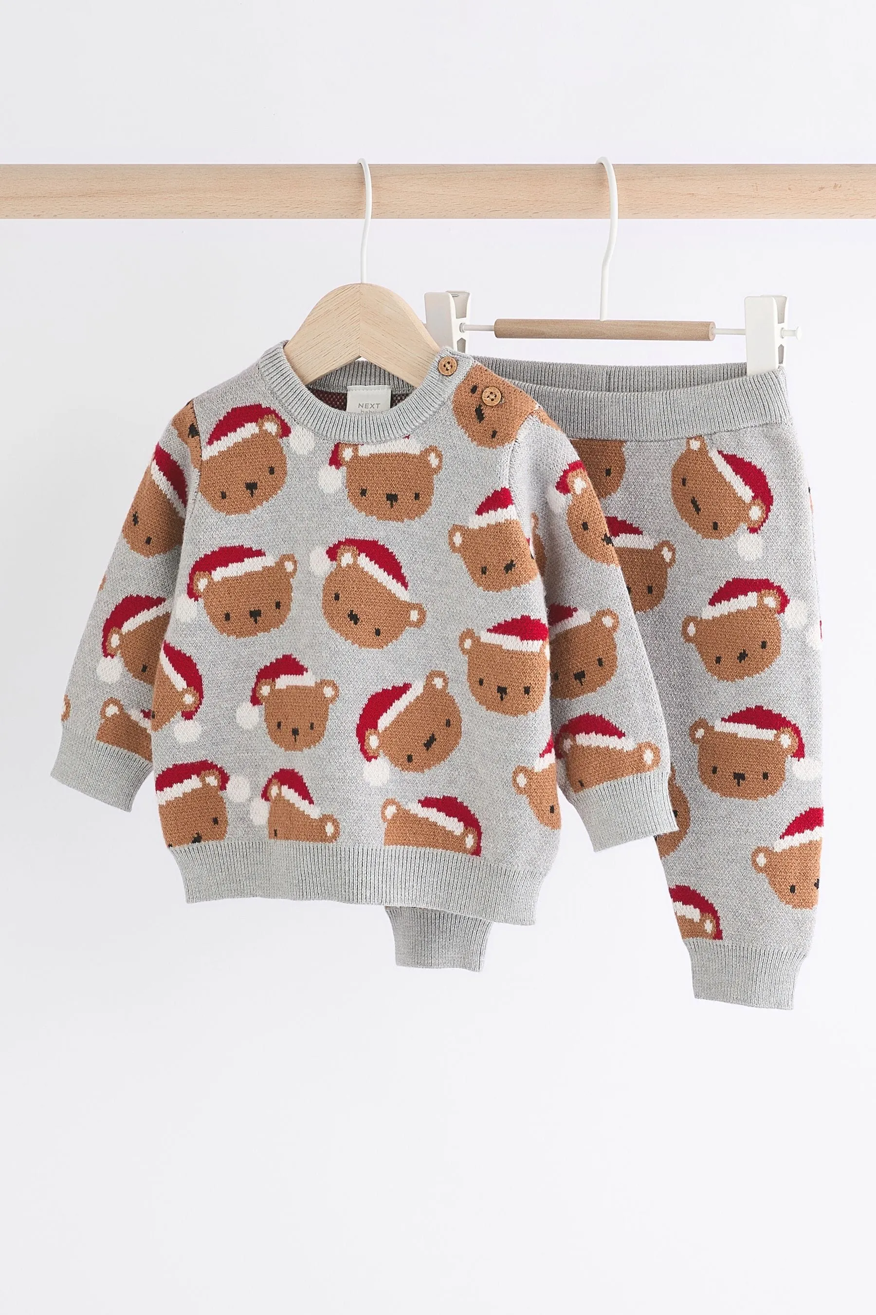 Oso gris - Christmas Knitted Jumper and Leggings Baby Set (0mths-2yrs)