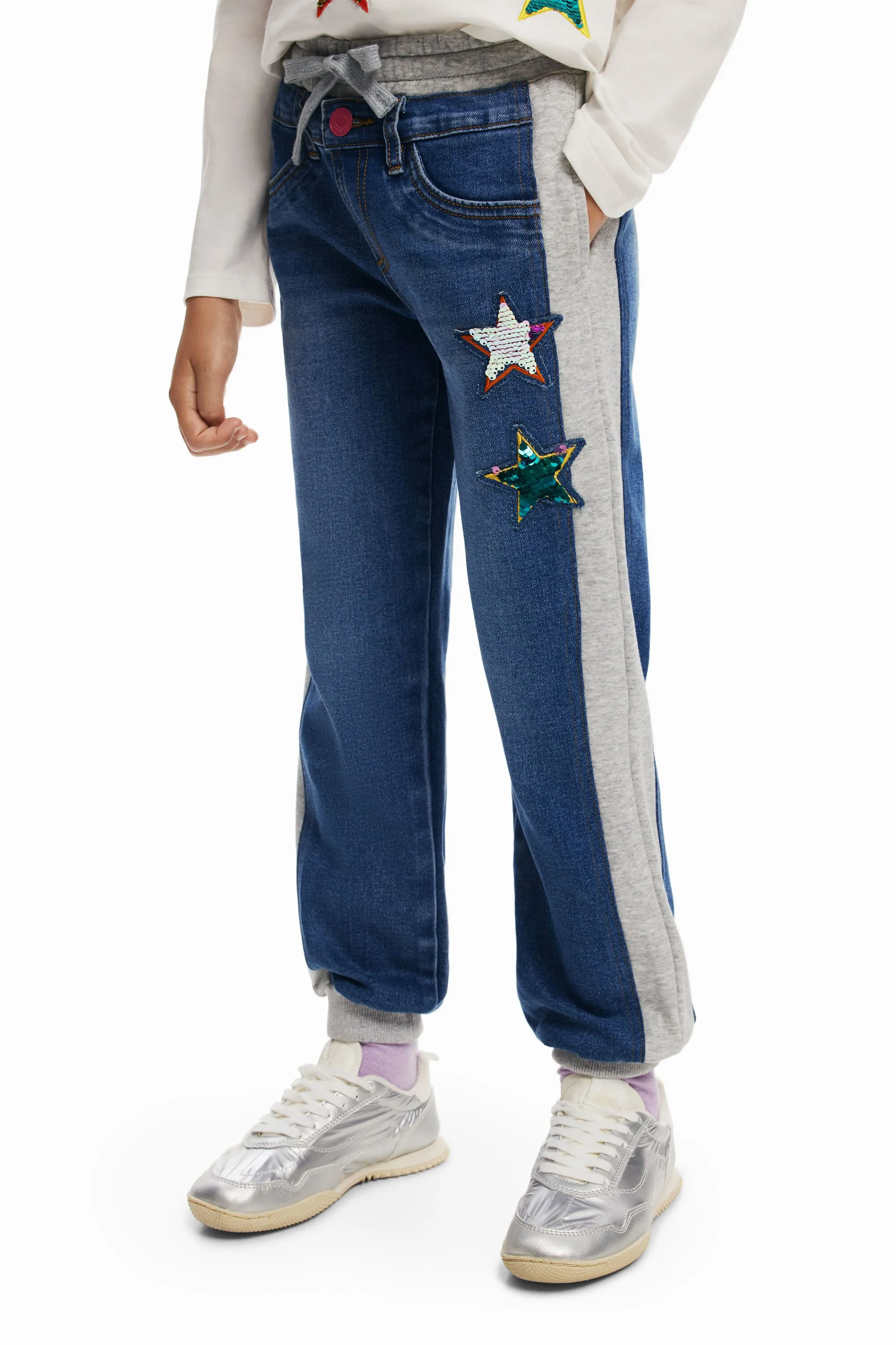 Pantalón jogger canalé estrellas