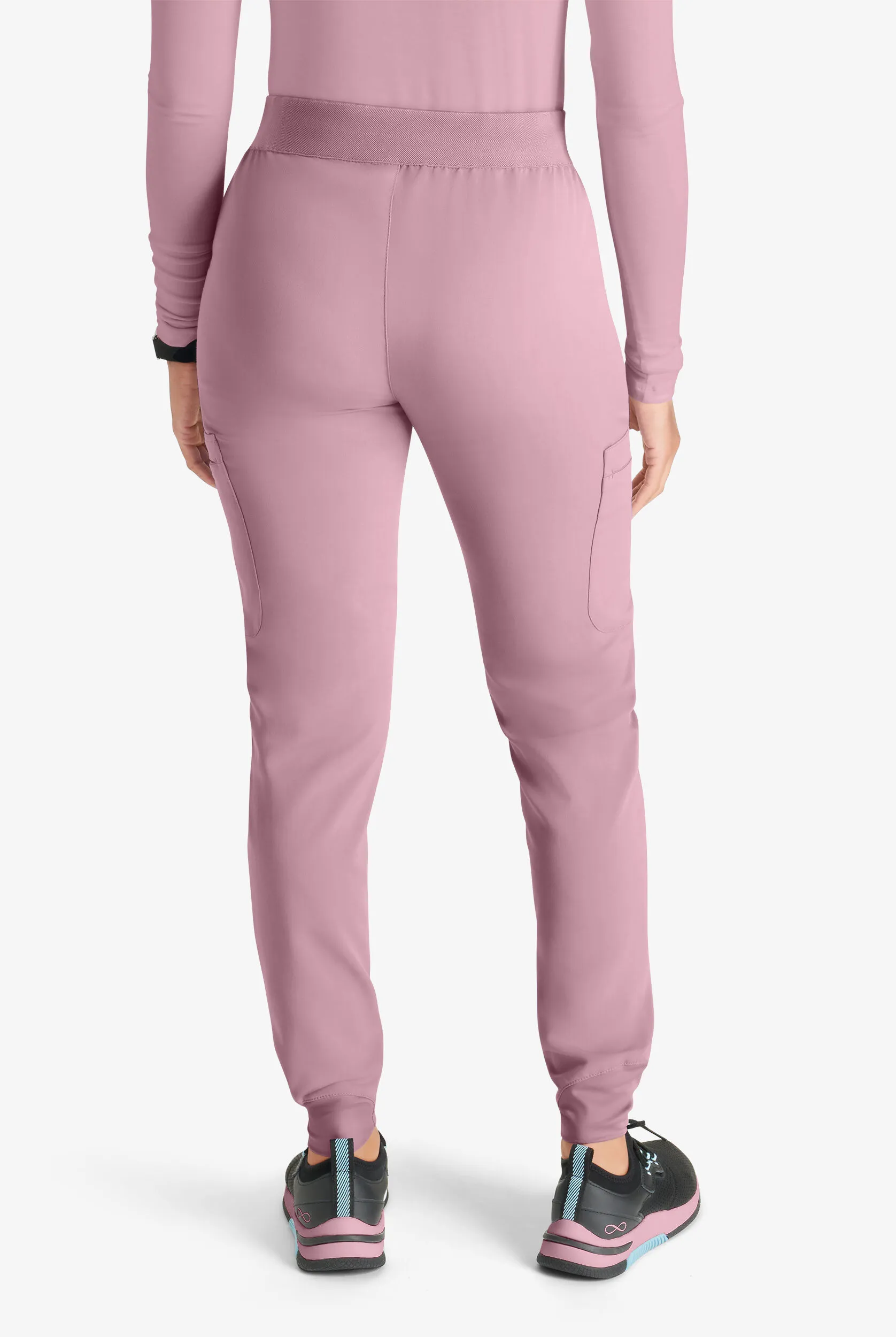 Pantalón médico Cherokee Atmos STRETCH Coolmax estilo cargo jogger con cordón y 4 bolsillos para mujer