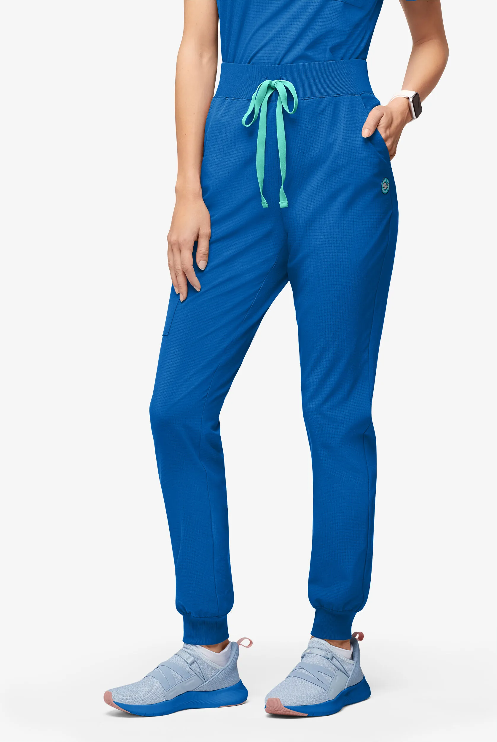 Pantalón médico Easy STRETCH Ecogrid estilo jogger con cintura acanalada y 5 bolsillos para mujer